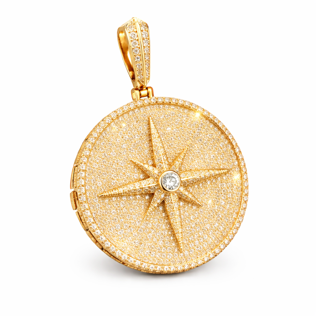 Pendente Bussola con Moissanite - Super Offerta