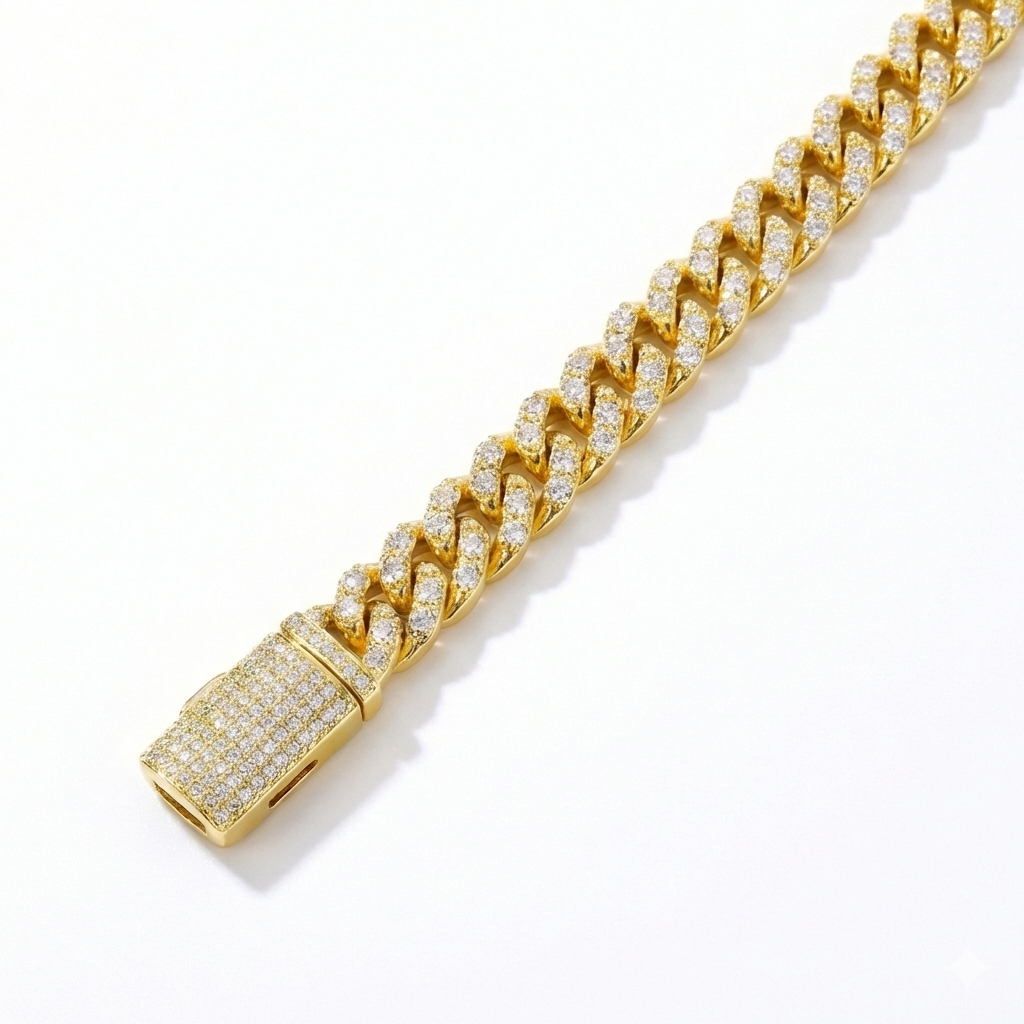Bracciale Cuban Link con Moissanite