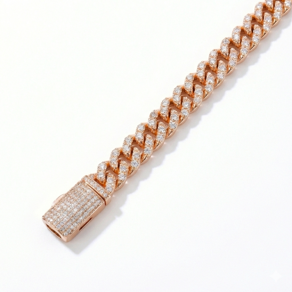 Bracciale Cuban Link con Moissanite