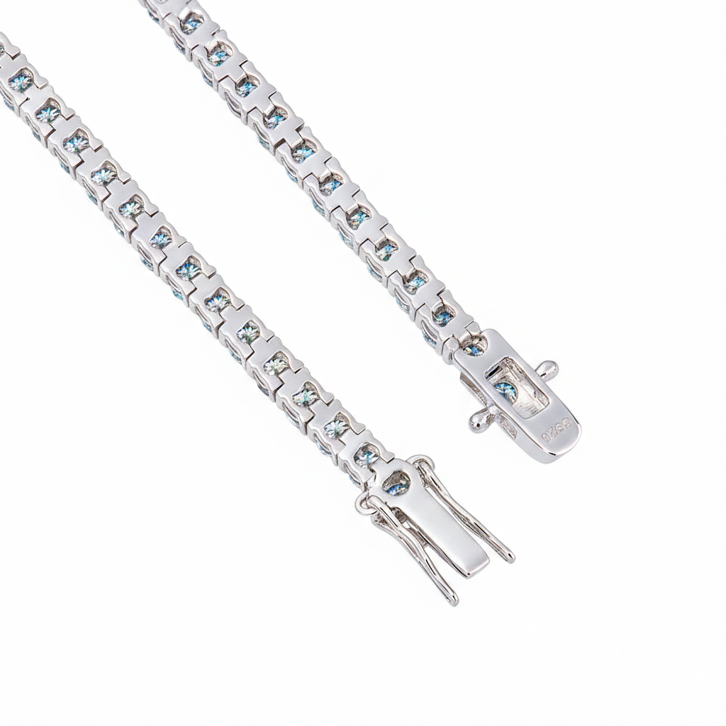 Bracciale Tennis Iridescente in Moissanite Multicolore