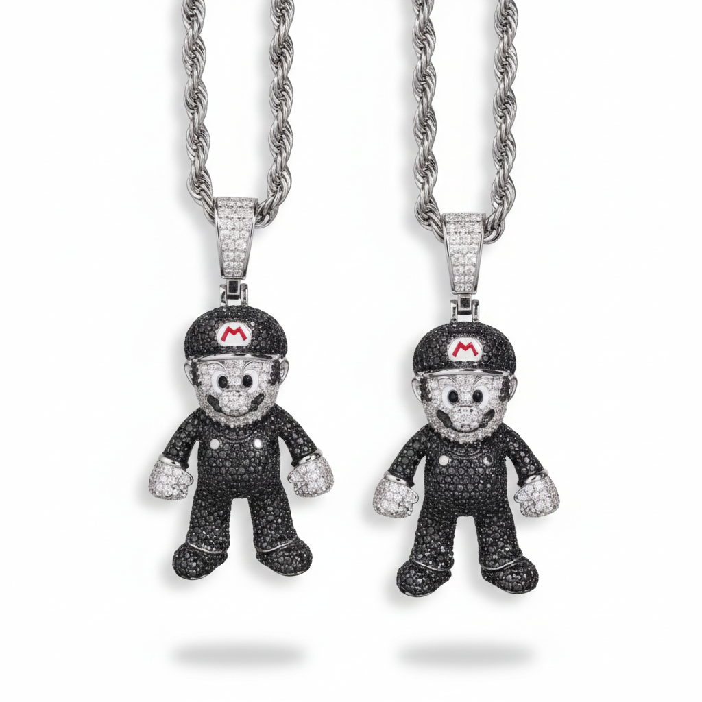 Pendente Mario Moissanite VVS - Argento 925 con Certificato