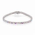 Bracciale Tennis Iridescente in Moissanite Multicolore