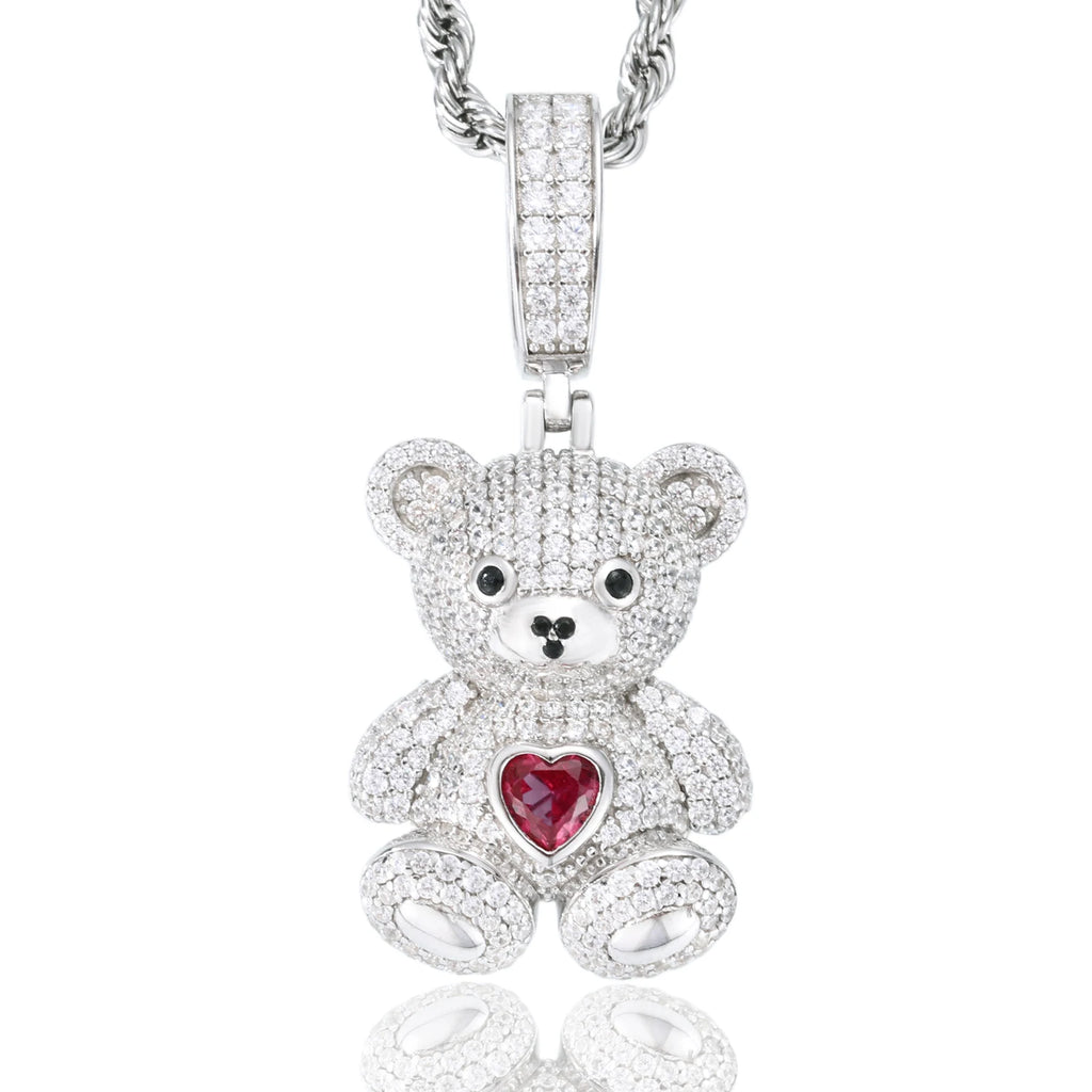 Pendente Orso Moissanite VVS - Argento 925 con Certificato