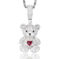 Pendente Orso Moissanite VVS - Argento 925 con Certificato