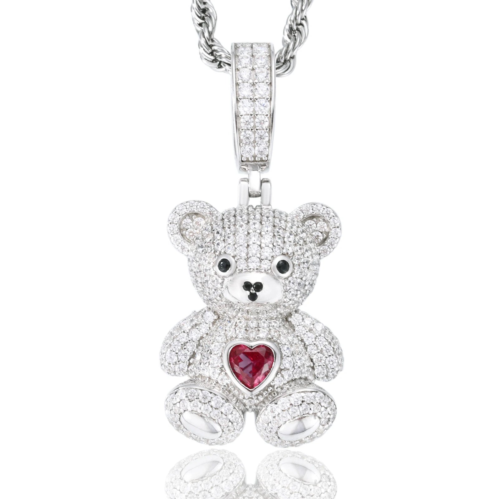Pendente Orso Moissanite VVS - Argento 925 con Certificato