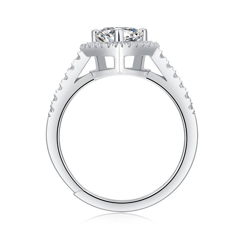 Anello Regolabile a Cuore con Moissanite - Offerta Speciale