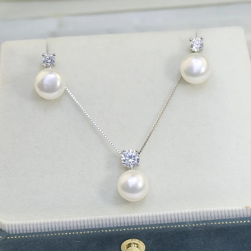 Set Collana e Orecchini Perla Argento 925 - Eleganza Classica