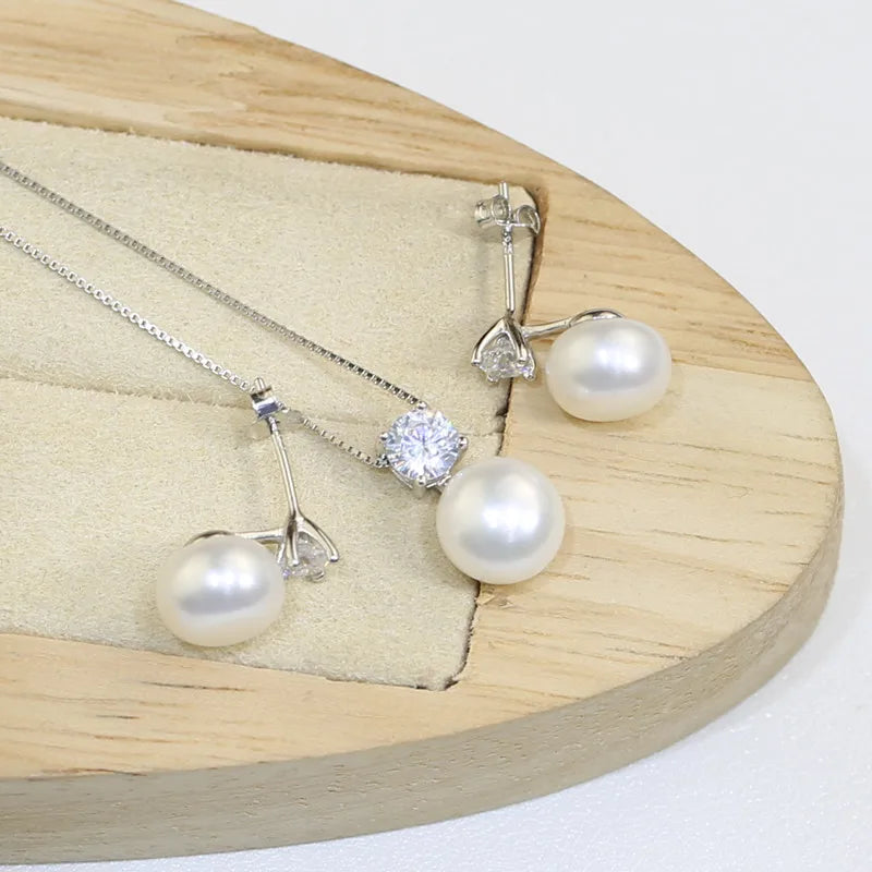 Set Collana e Orecchini Perla Argento 925 - Eleganza Classica