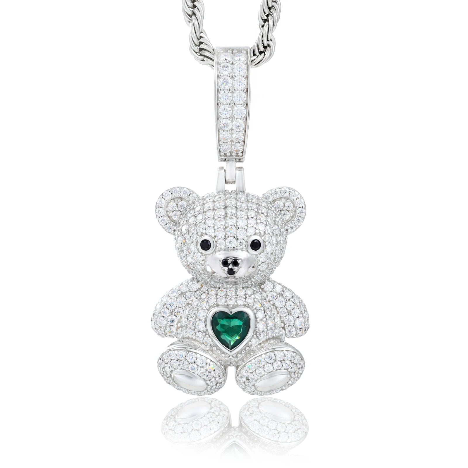 Pendente Orso Moissanite VVS - Argento 925 con Certificato