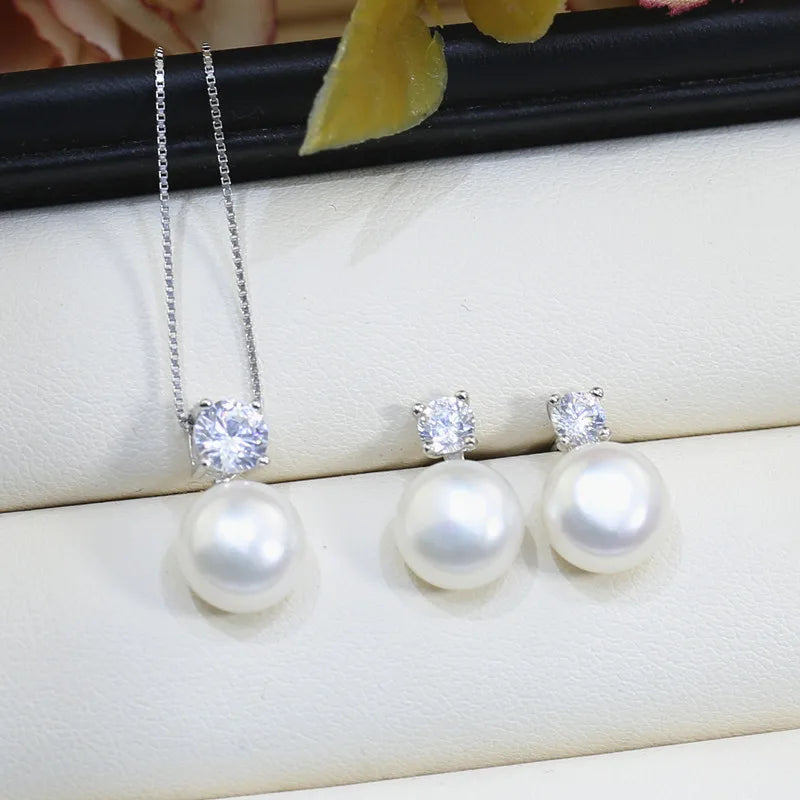 Set Collana e Orecchini Perla Argento 925 - Eleganza Classica