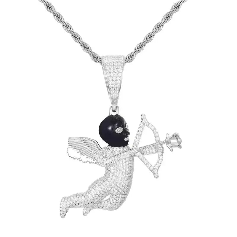 Pendente Angelo Cupido in Moissanite VVS