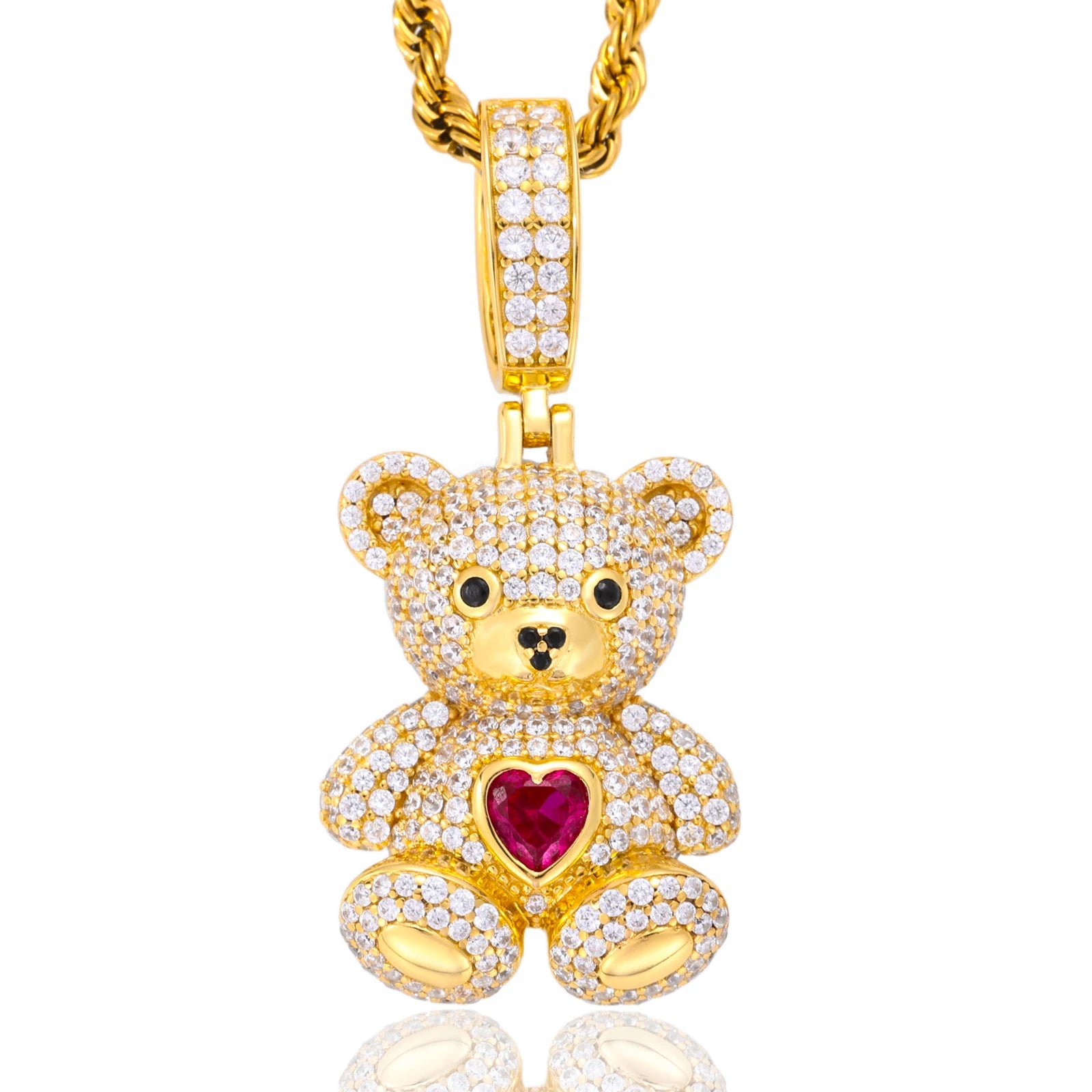 Pendente Orso Moissanite VVS - Argento 925 con Certificato
