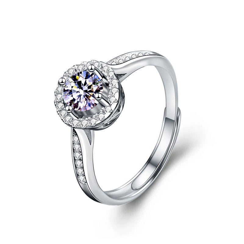 Anello Halo con Moissanite - Offerta Speciale