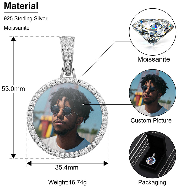 Medaglione Personalizzabile vvs moissanite