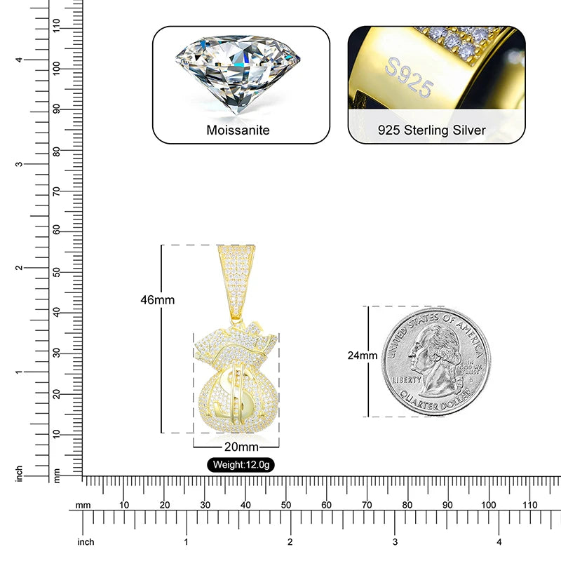 پارەی هەڵواسراو moissanite vvs