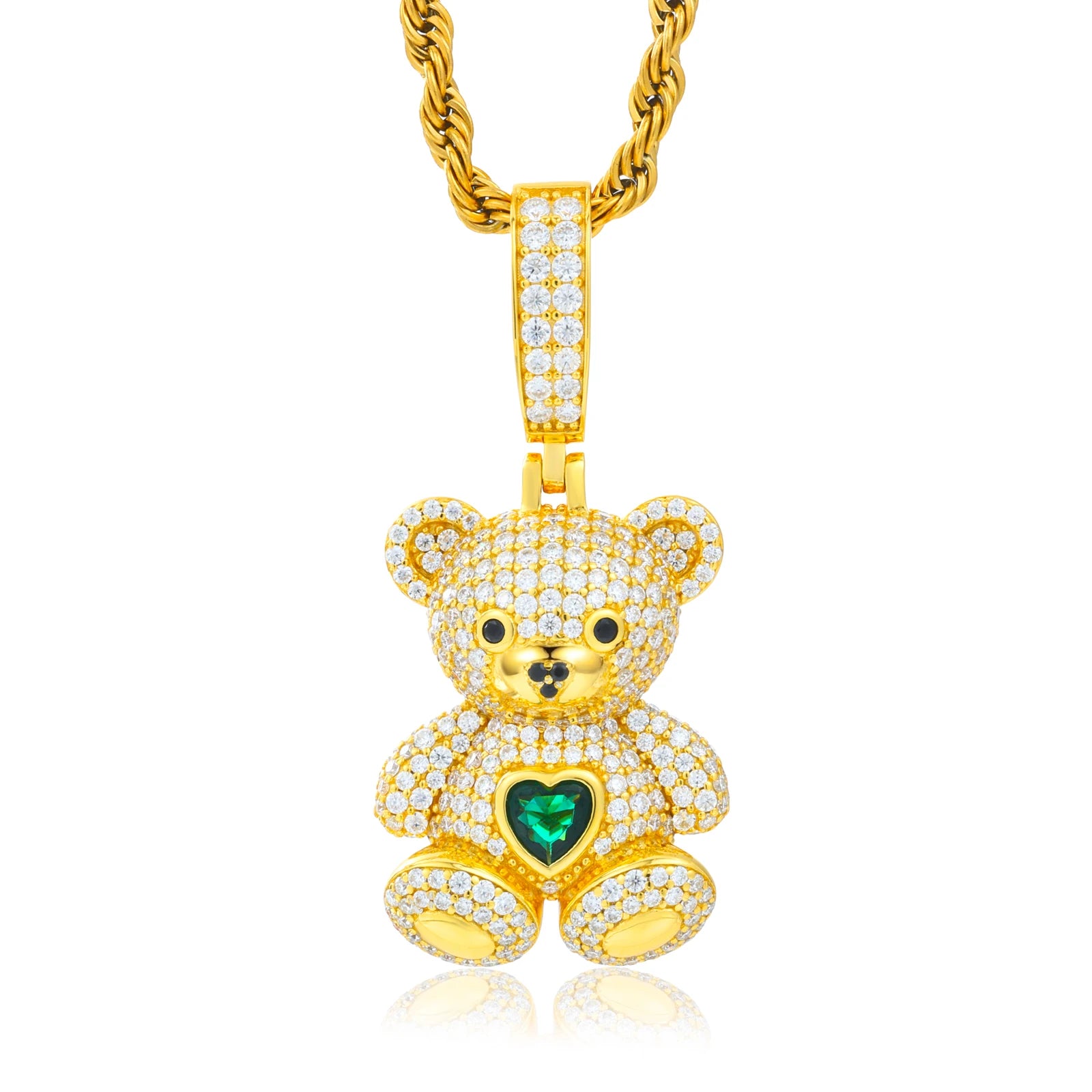 Pendente Orso Moissanite VVS - Argento 925 con Certificato