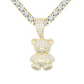 Pendente Little Bear Moissanite VVS - Argento 925 con Certificato
