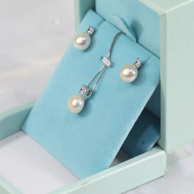 Set Collana e Orecchini Perla Argento 925 - Eleganza Classica