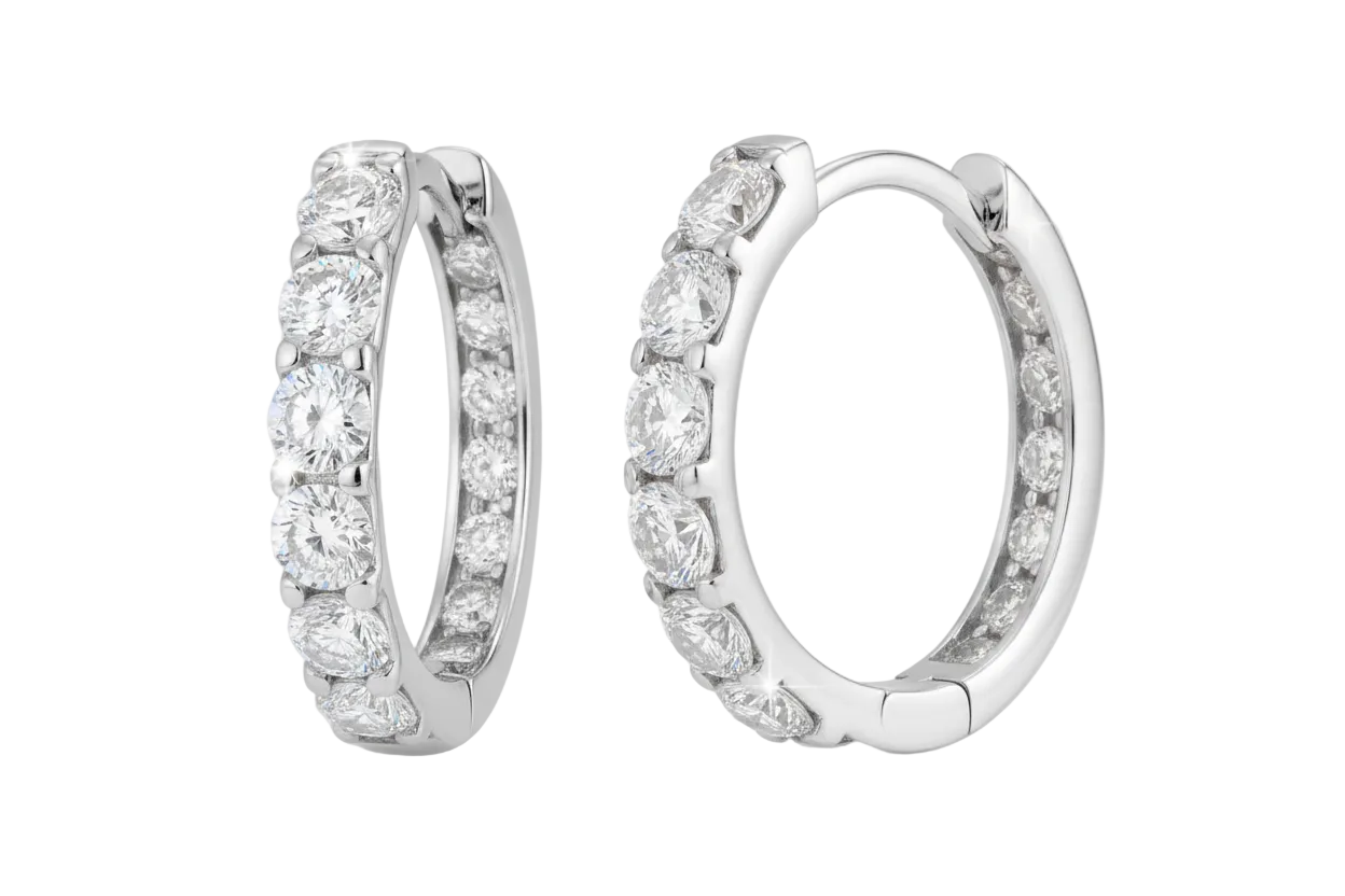 Orecchini a Cerchio con Moissanite - Argento S925