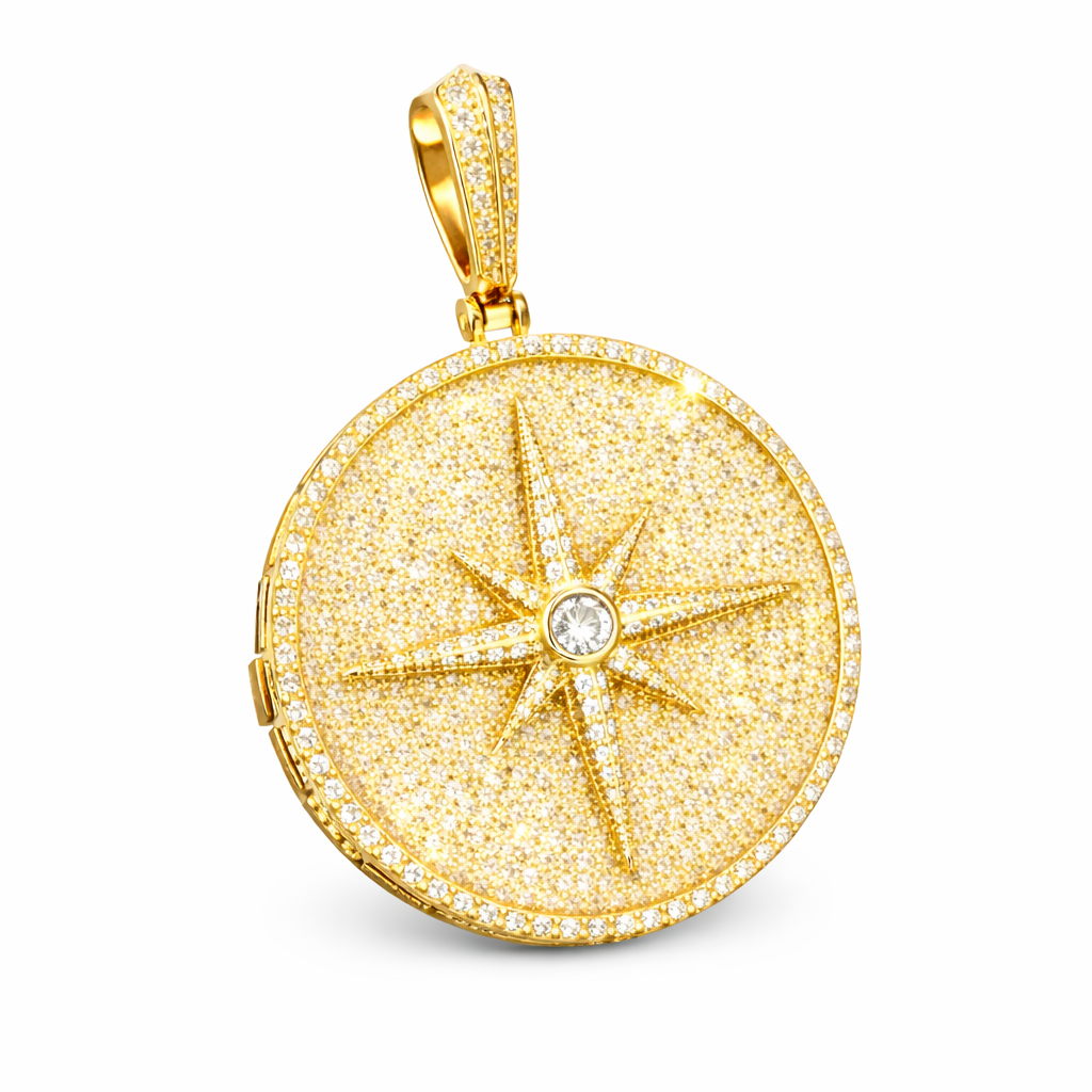 Pendente Bussola con Moissanite - Super Offerta