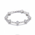 Bracciale Quadrifoglio Argento 925 Moissanite - Eleganza Portafortuna con Garanzia